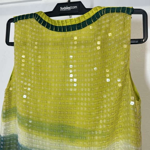 NWT Max Studio Special Edition 100% Silk Sequin Lined Green Mini Dress Sz XS - Picture 11 of 13